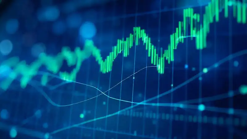 Gráficos financieros modernos brillan con dinamismo