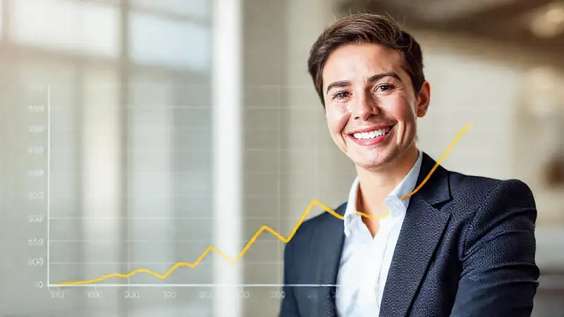 Éxito financiero futuro brillante y seguro